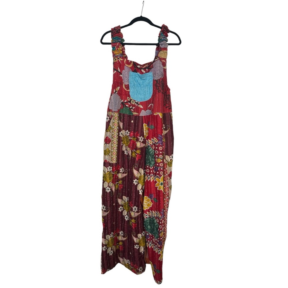 Kantha Handmade Recycled Saris Overalls India One of a Kind NEW